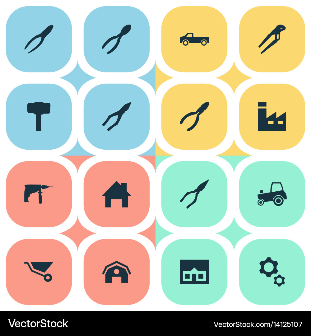 Set of simple axe icons vector image