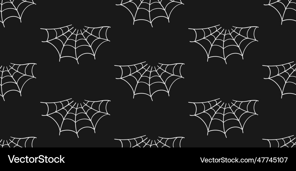 Spider web halloween trap cobweb seamless pattern vector image