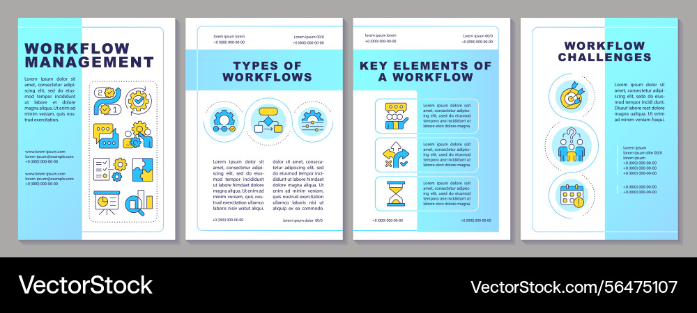 Workflow management brochure layout vector image