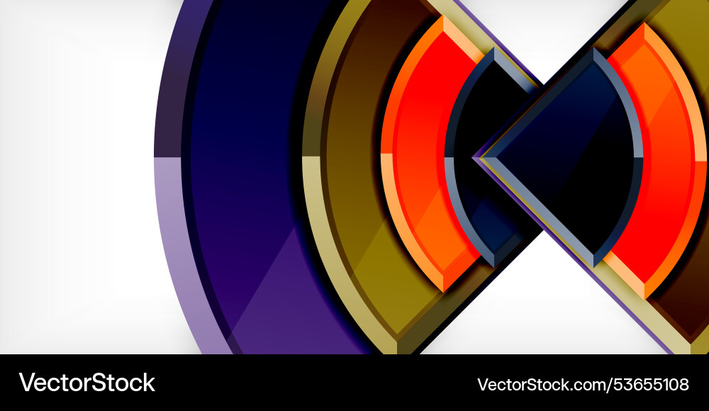 Abstract background - circles and round triangles Vector Image