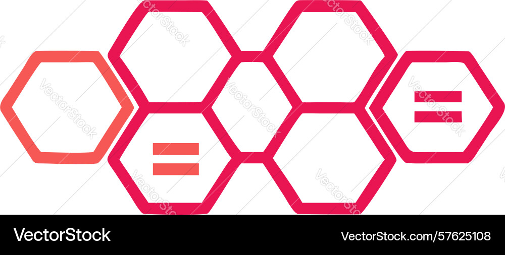 Abstract connected hexagons icon for network vector image
