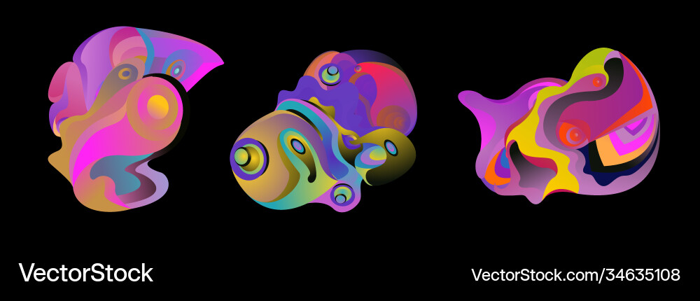 Abstract liquid shape fluid design isolated Vector Image