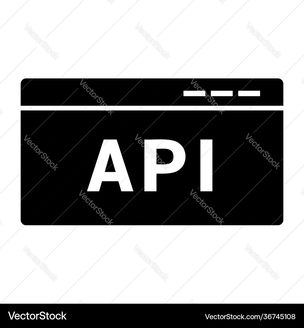 Api code icon isolated on white background vector image