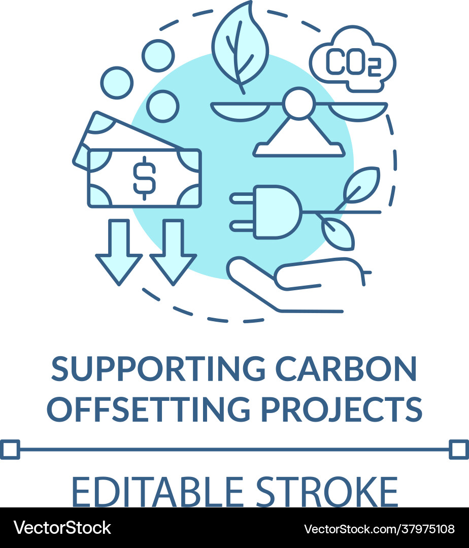 Carbon Offsetting Project Icon Vector Image