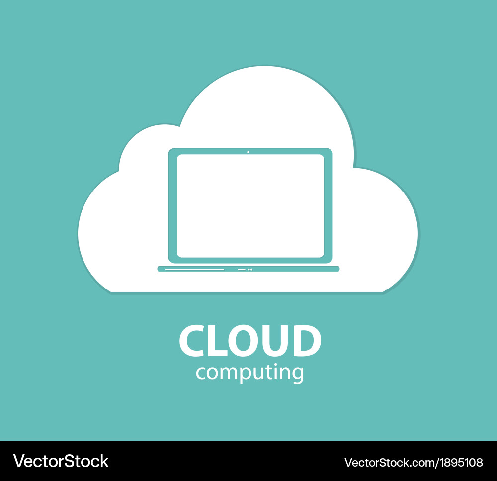 Cloud computing concept on different electronic Vector Image