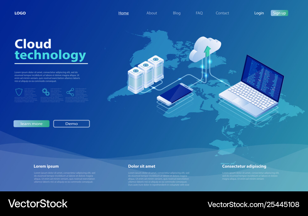 Cloud Storage Network Concepts vector image