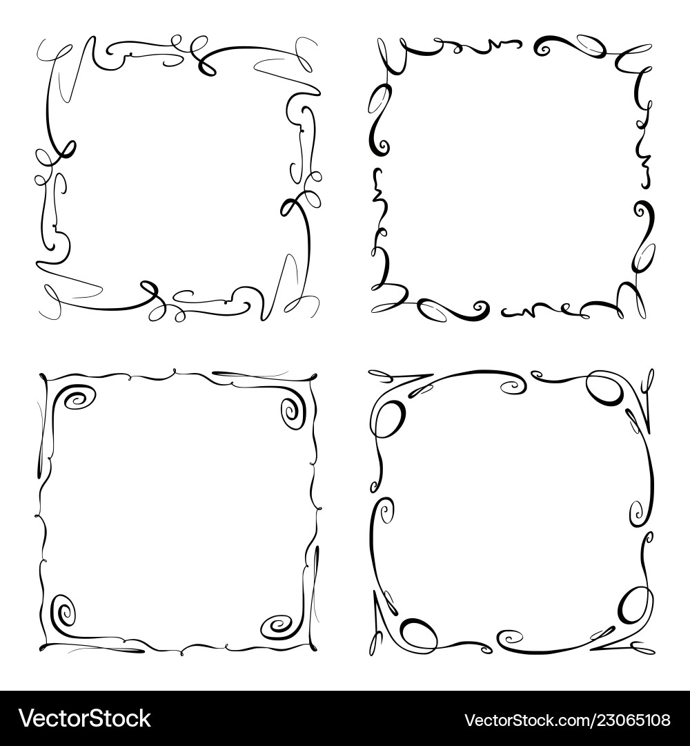 Collection of frames rectangles for image vector image