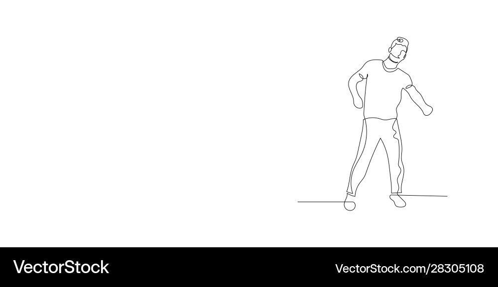 Continuous one line dancing man Vector Image