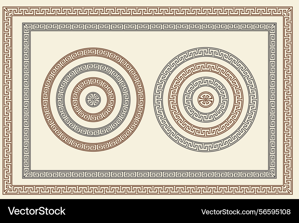 Decorative greek key patterns in multiple vector image