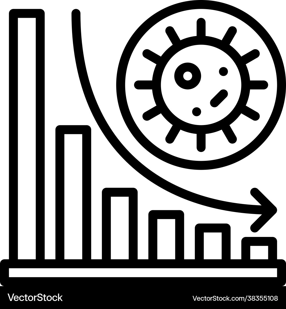 Decreasing chart icon vaccine development related vector image