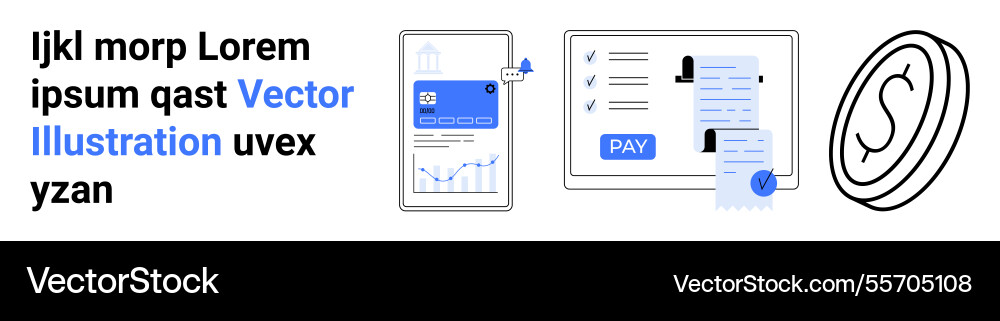 Digital payment process with mobile devices Vector Image