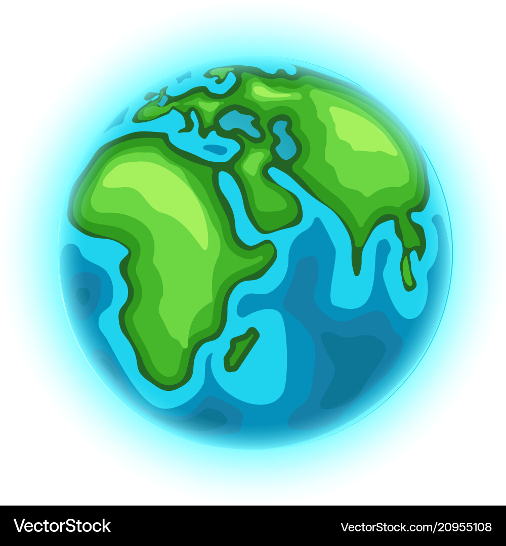Earth cartoon style isolated on white Earth cartoon style isolated on white vector image