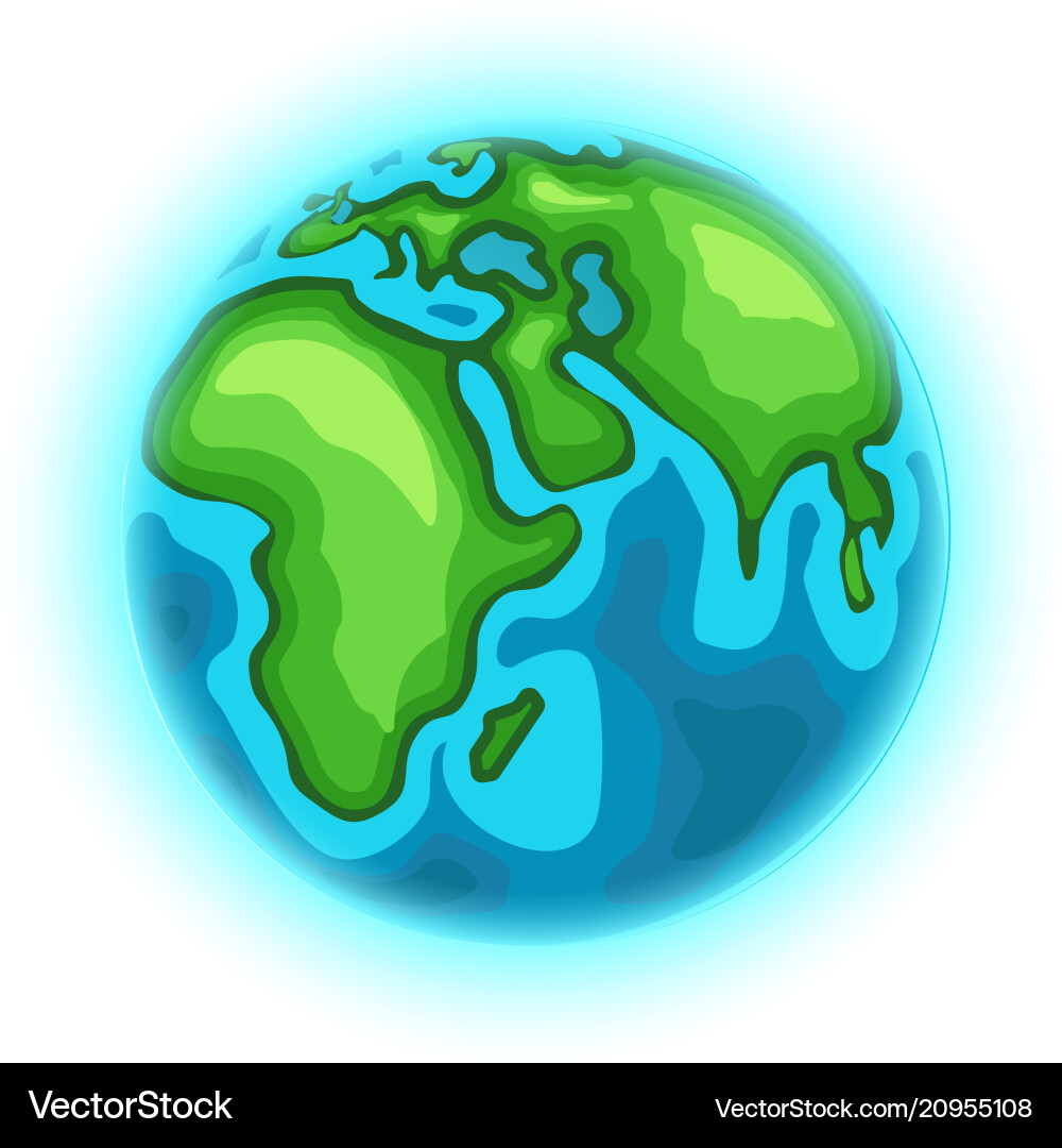 Earth cartoon style isolated on white vector image