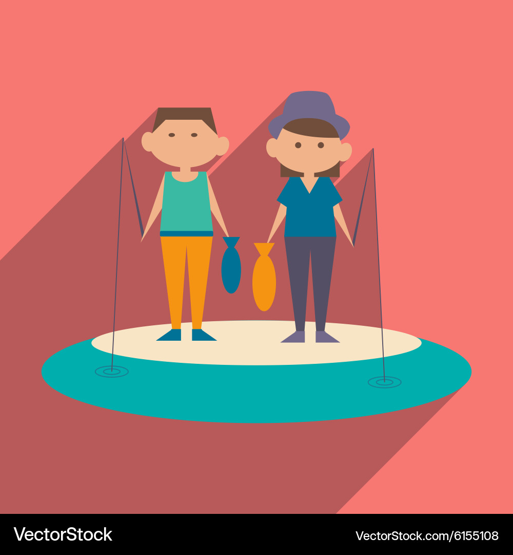 Flat with shadow icon and mobile application Vector Image