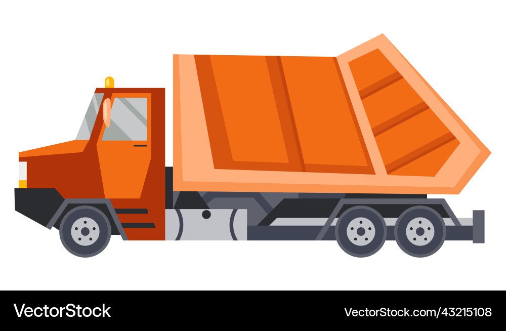 Garbage truck with auto loader collection Garbage truck with auto loader collection Vector Image