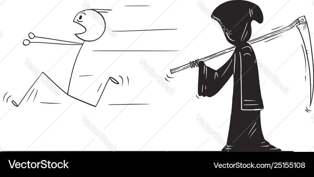 Man Running from Death vector image