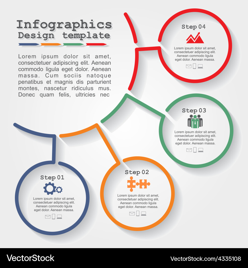 Report Template with Lines and Icons Vector Image