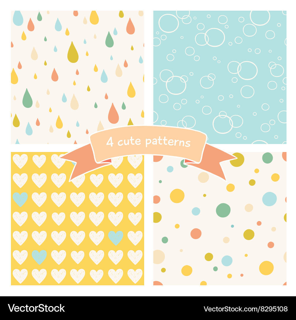 Set of four seamless patterns vector image