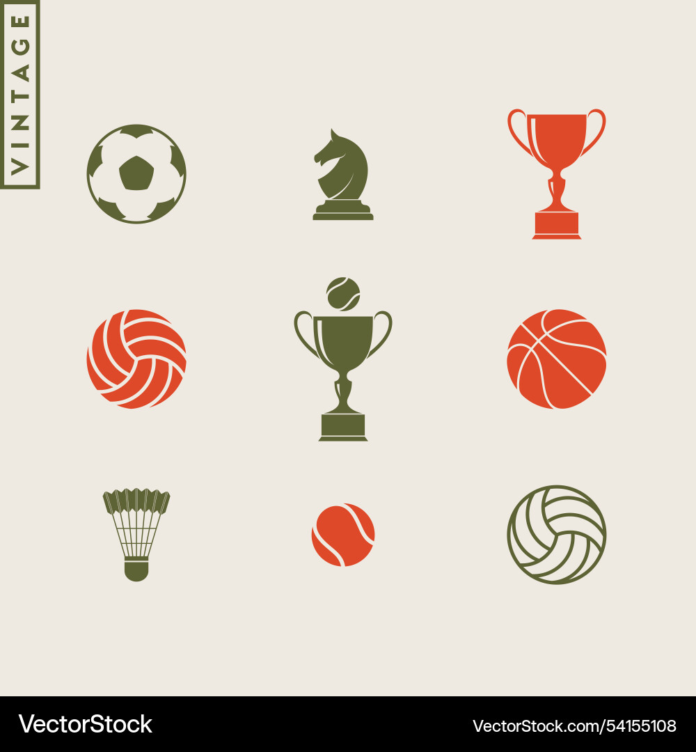 Sport vintage style icons Vector Image