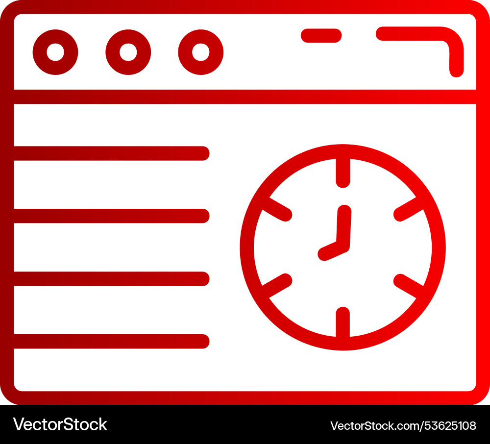 Web browser line gradient icon vector image