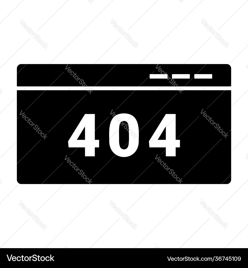 404 error code icon isolated on white vector image