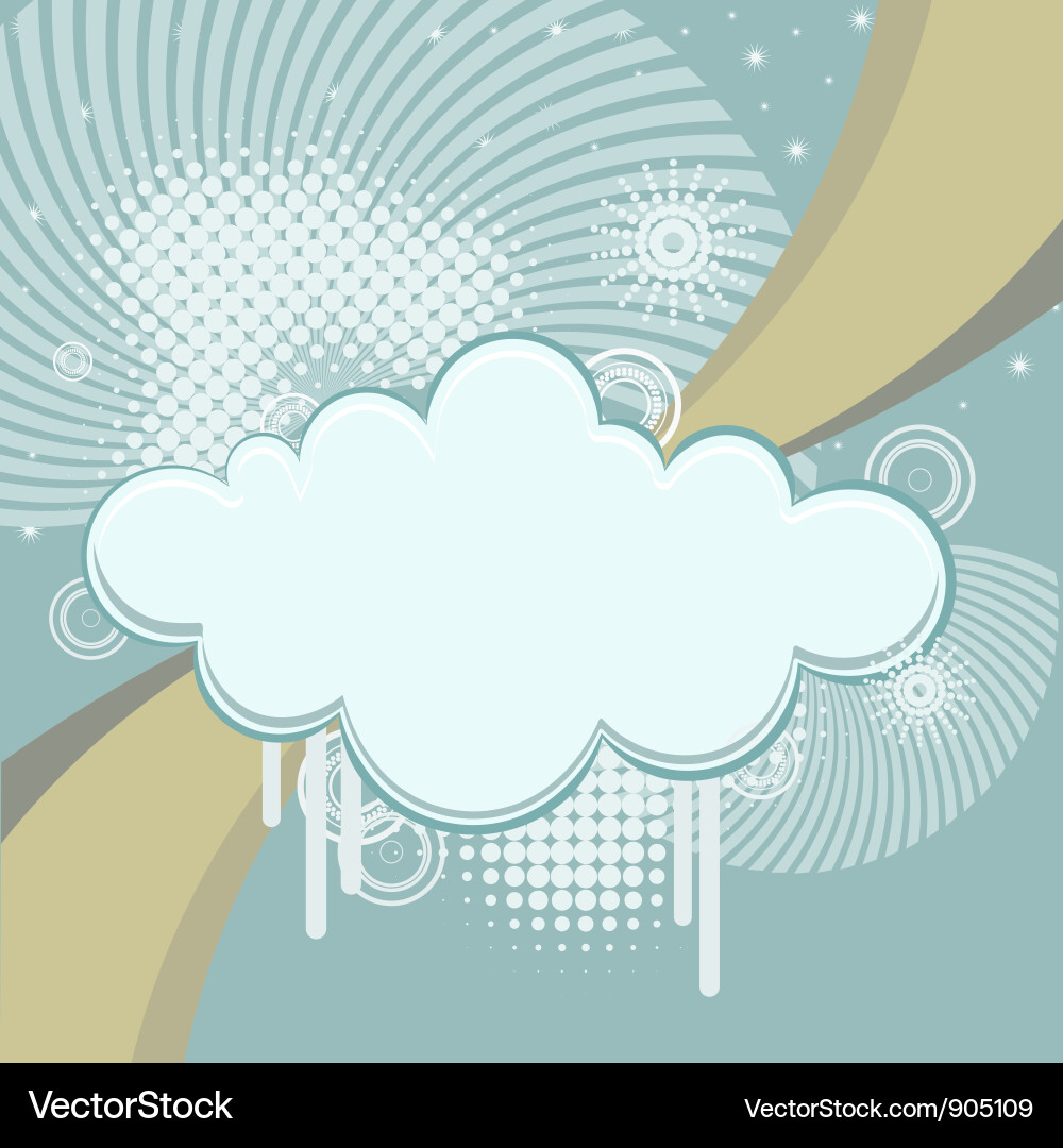 Abstract retro background with clouds and rays vector image