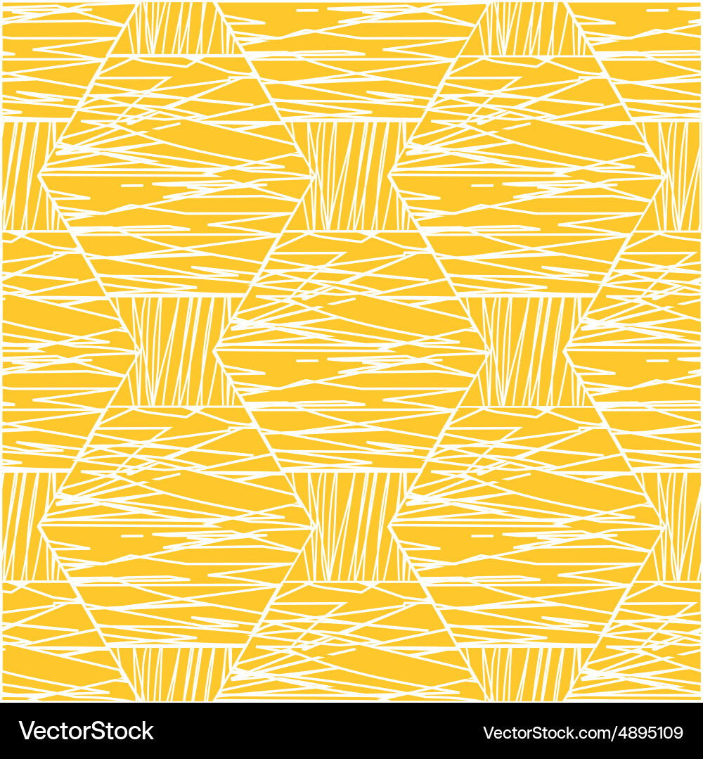 Abstract white orange linear hexagonal pattern vector image