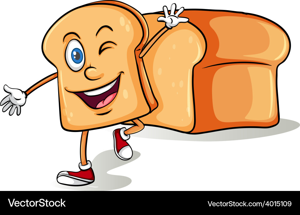 Animated Sliced Bread Character vector image