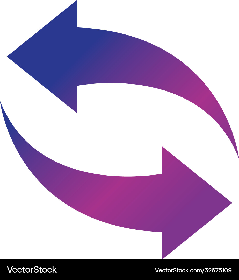 Arrows icon shape pointer reload progress gradient vector image
