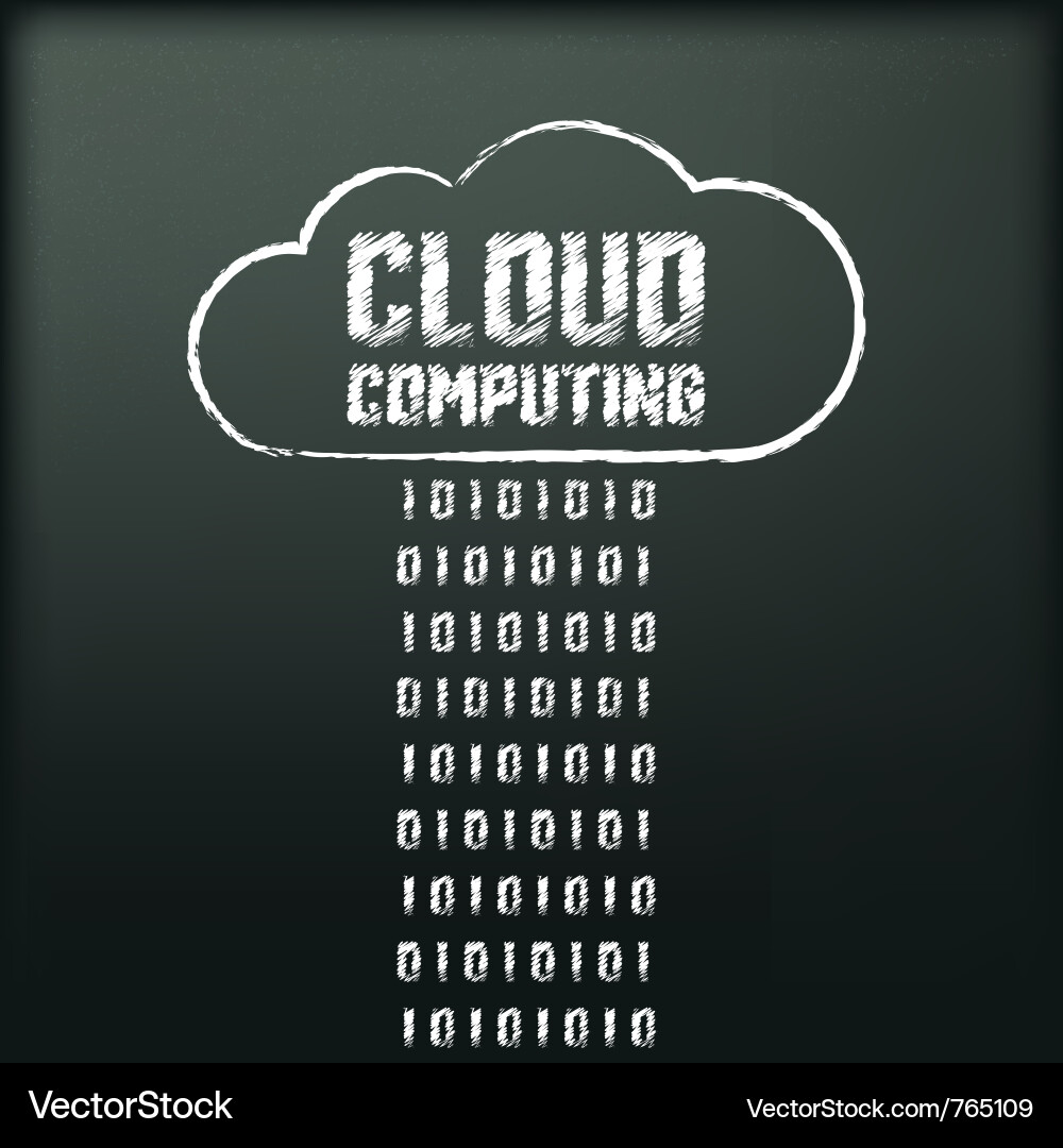 Blackboard with image of cloud computing Vector Image