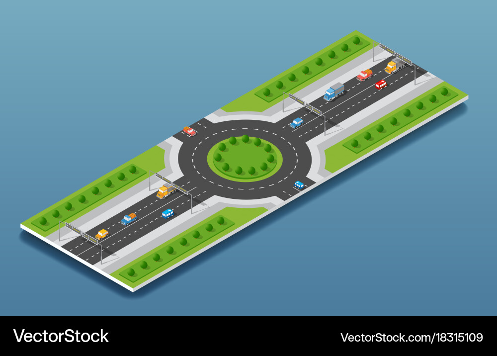 City isometric freeway Royalty Free Vector Image