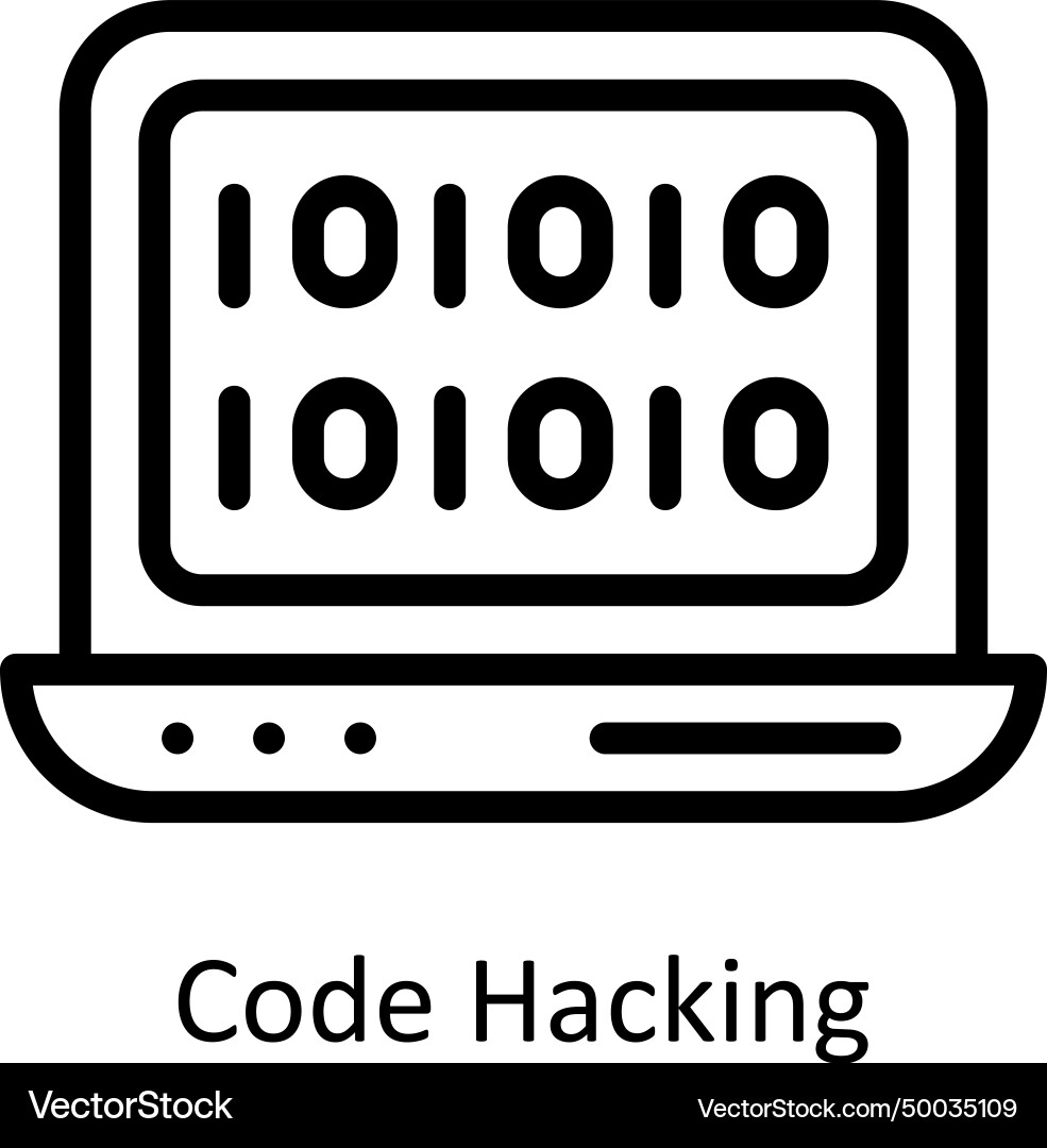 Code Hacking Kontur Symbol Stil vektorbild