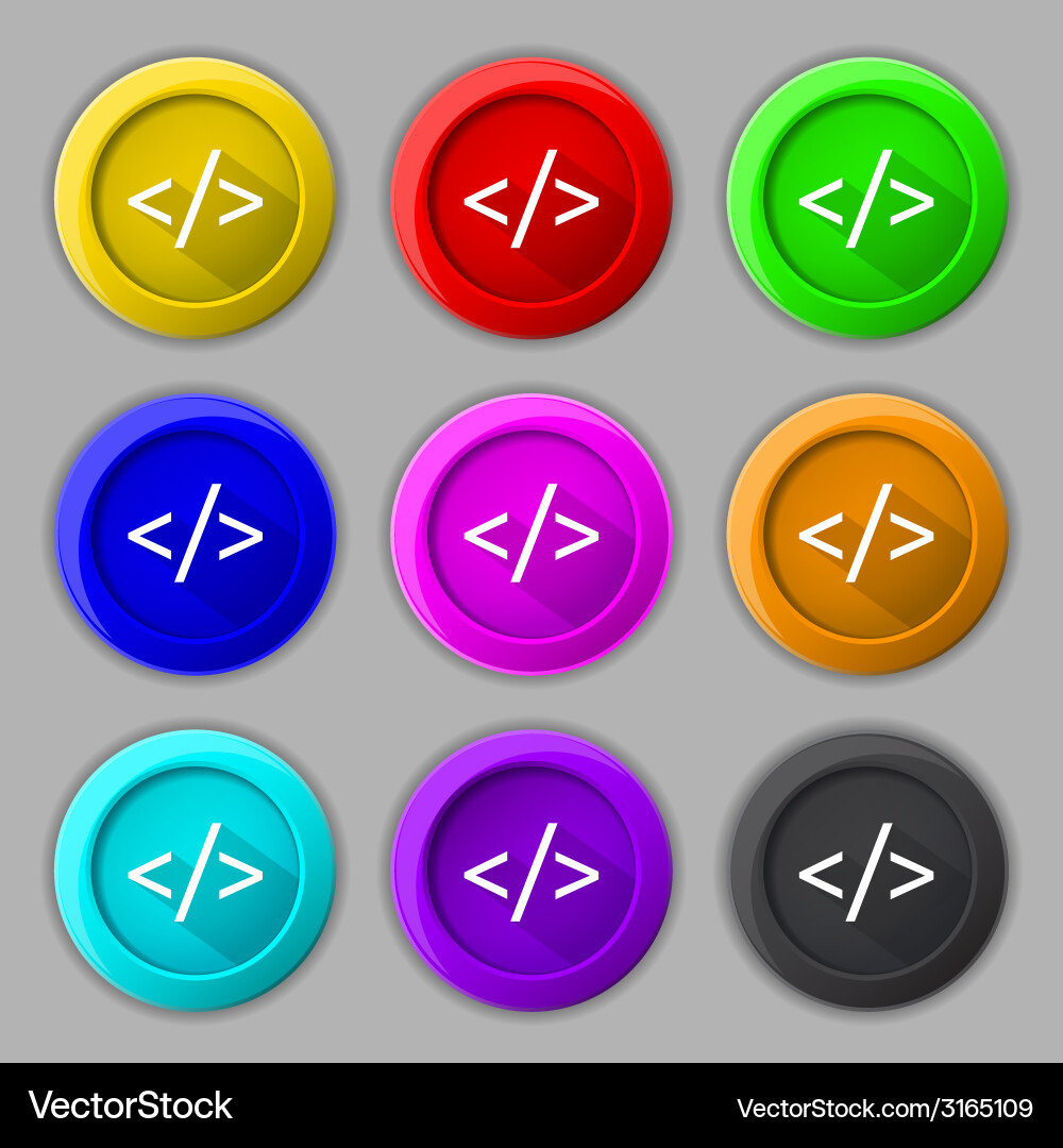 Code sign icon programming language symbol set Vector Image
