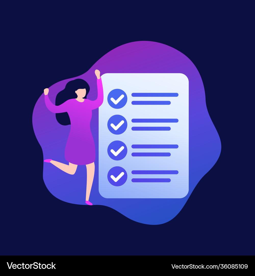 Completed task or to do list Completed task or to do list Vector Image