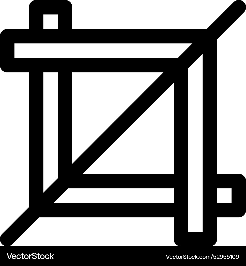 Crop icon thin linear style design isolated Crop icon thin linear style design isolated vector image