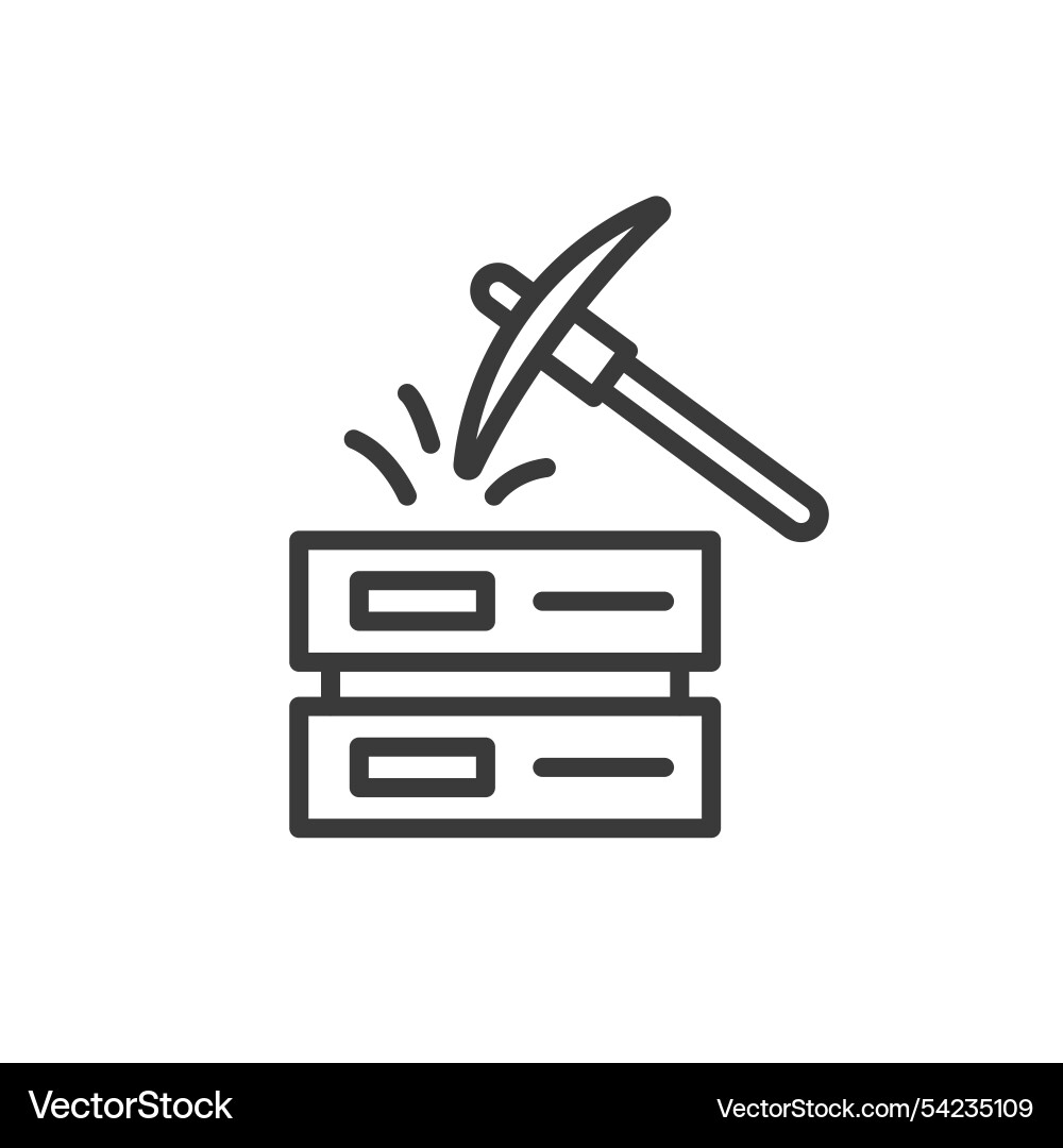 Data mining services icon in line design Data mining services icon in line design vector image