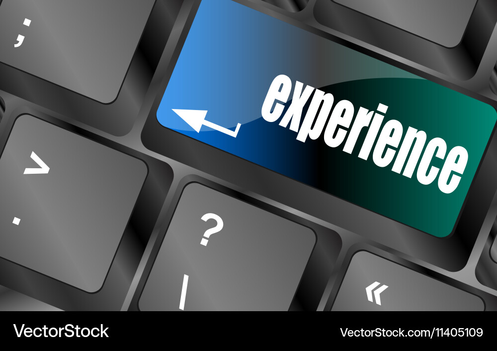 Experience word on computer keyboard key vector image