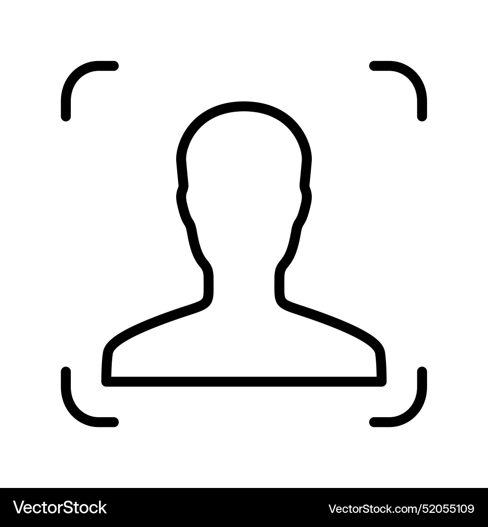 Face detection icon suitable for technology Vector Image