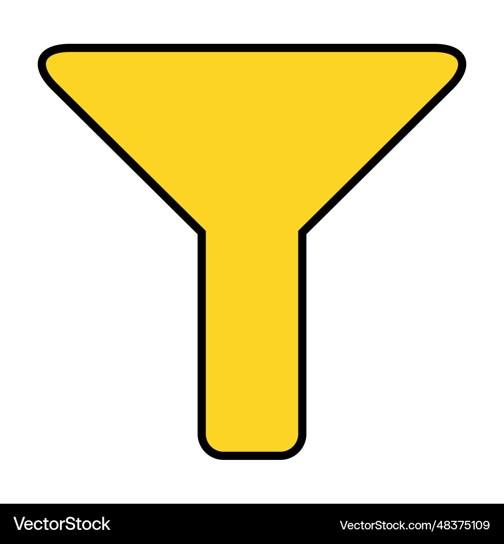 Filter button web shape icon flat filtering vector image