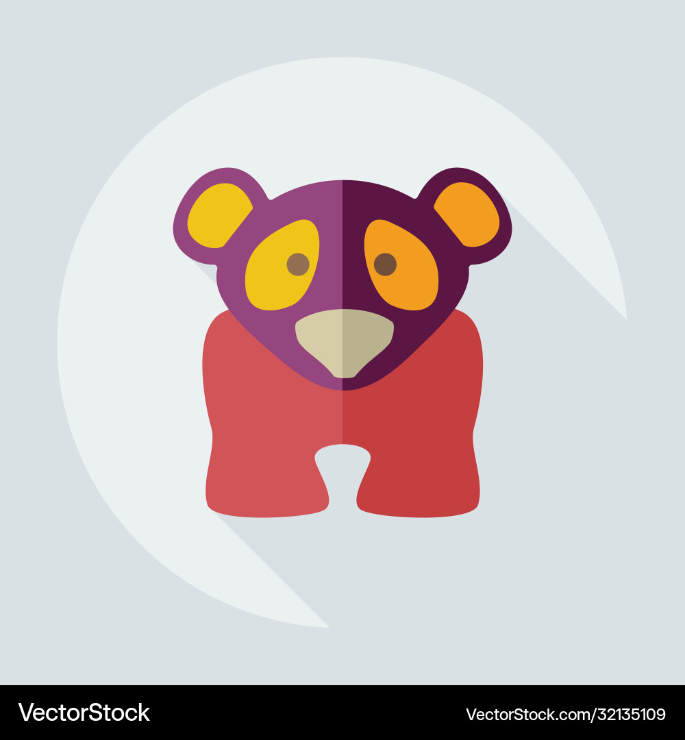 Flat modern design with shadow icons pandas Vector Image