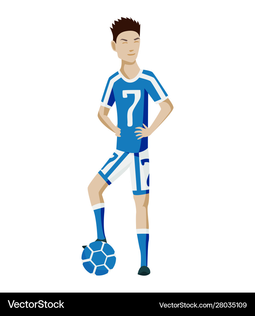 Football player character showing actions Football player character showing actions vector image