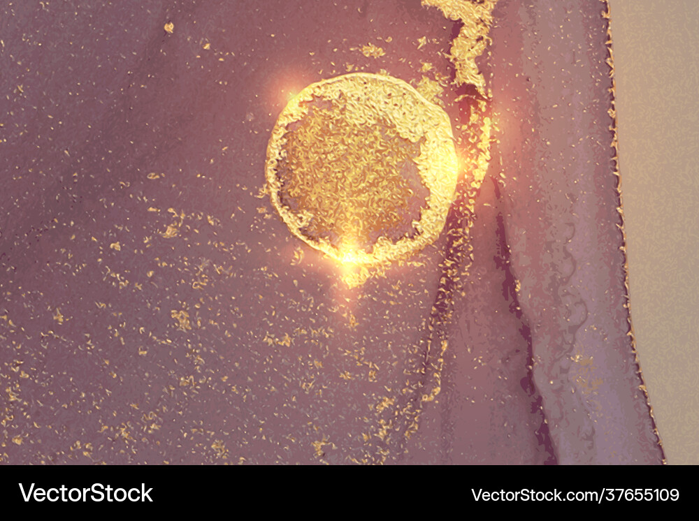 Gold and mauve pattern with texture geode vector image