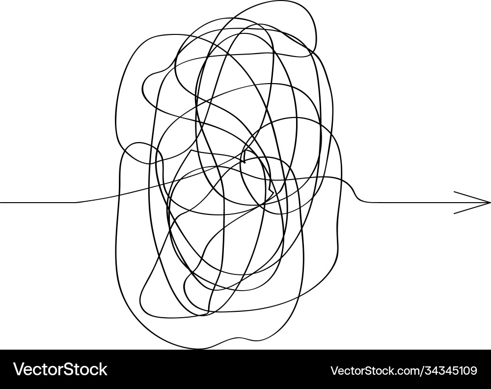 Icon complicated way with scribbled round Icon complicated way with scribbled round vector image