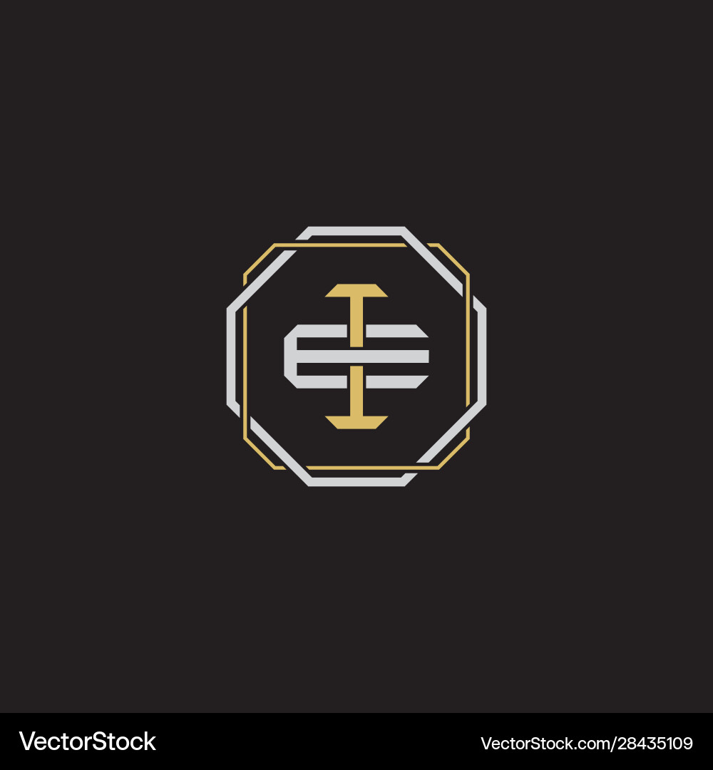 Ie initial letter overlapping interlock logo vector image