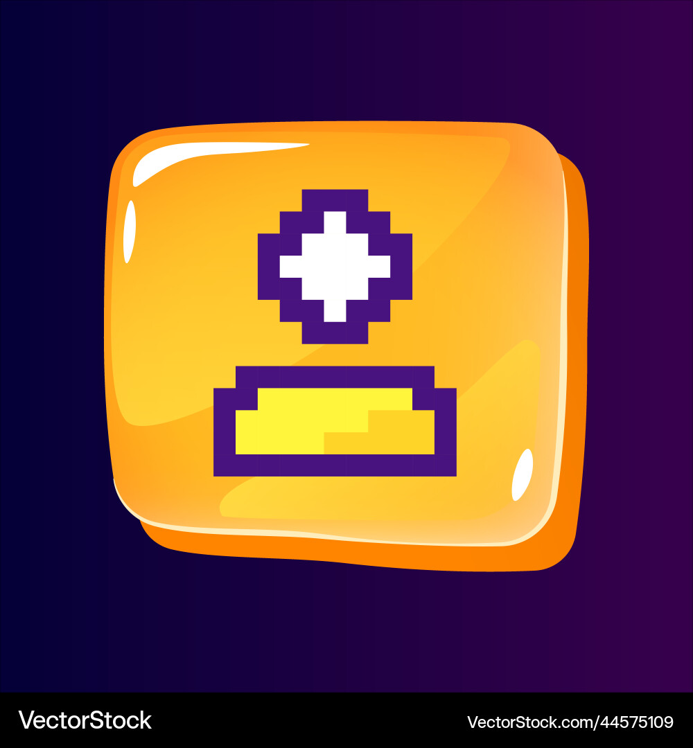 Pixelated Button - Glossy UI Vector Image
