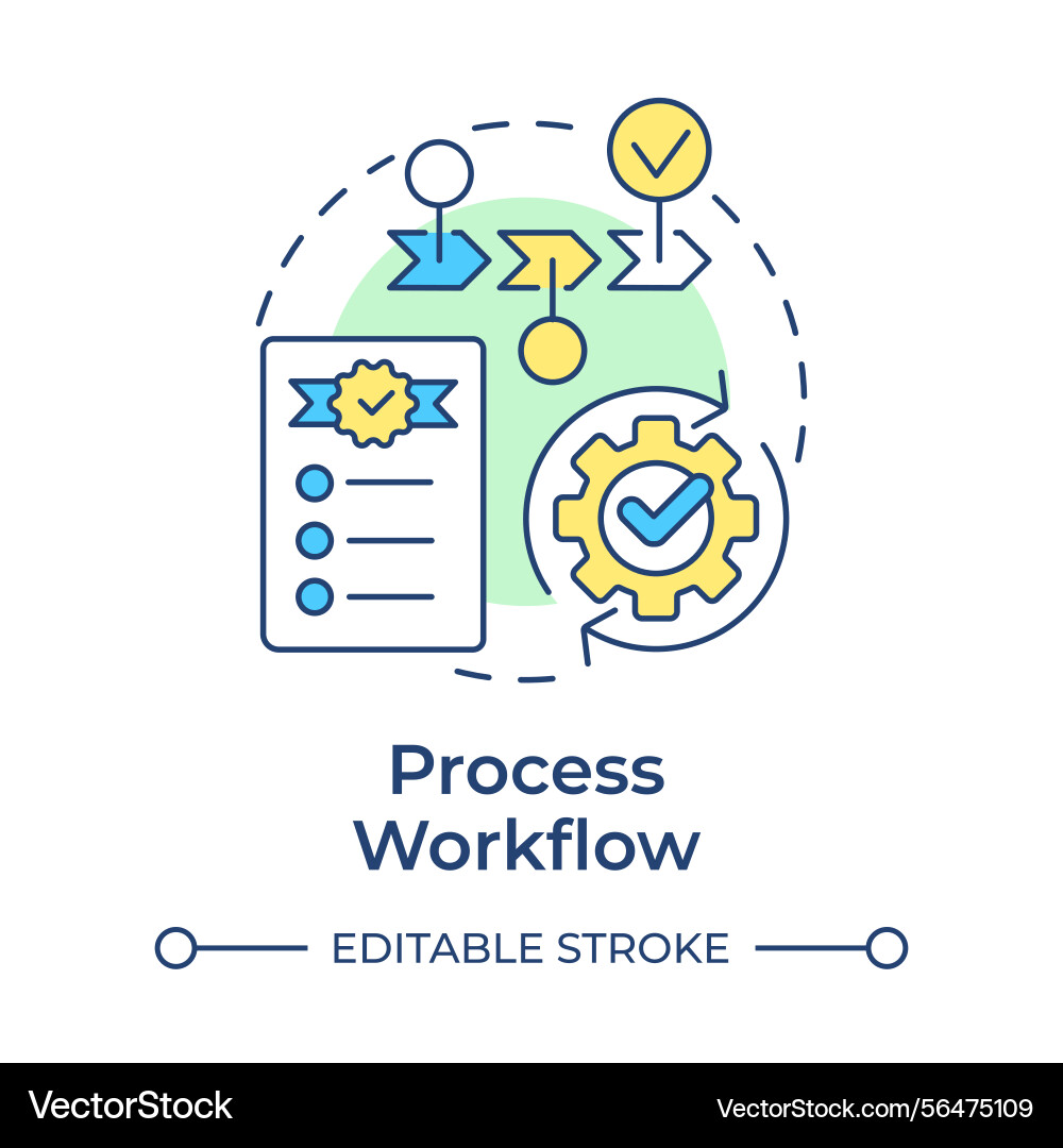 Process workflow multi color concept icon Vector Image
