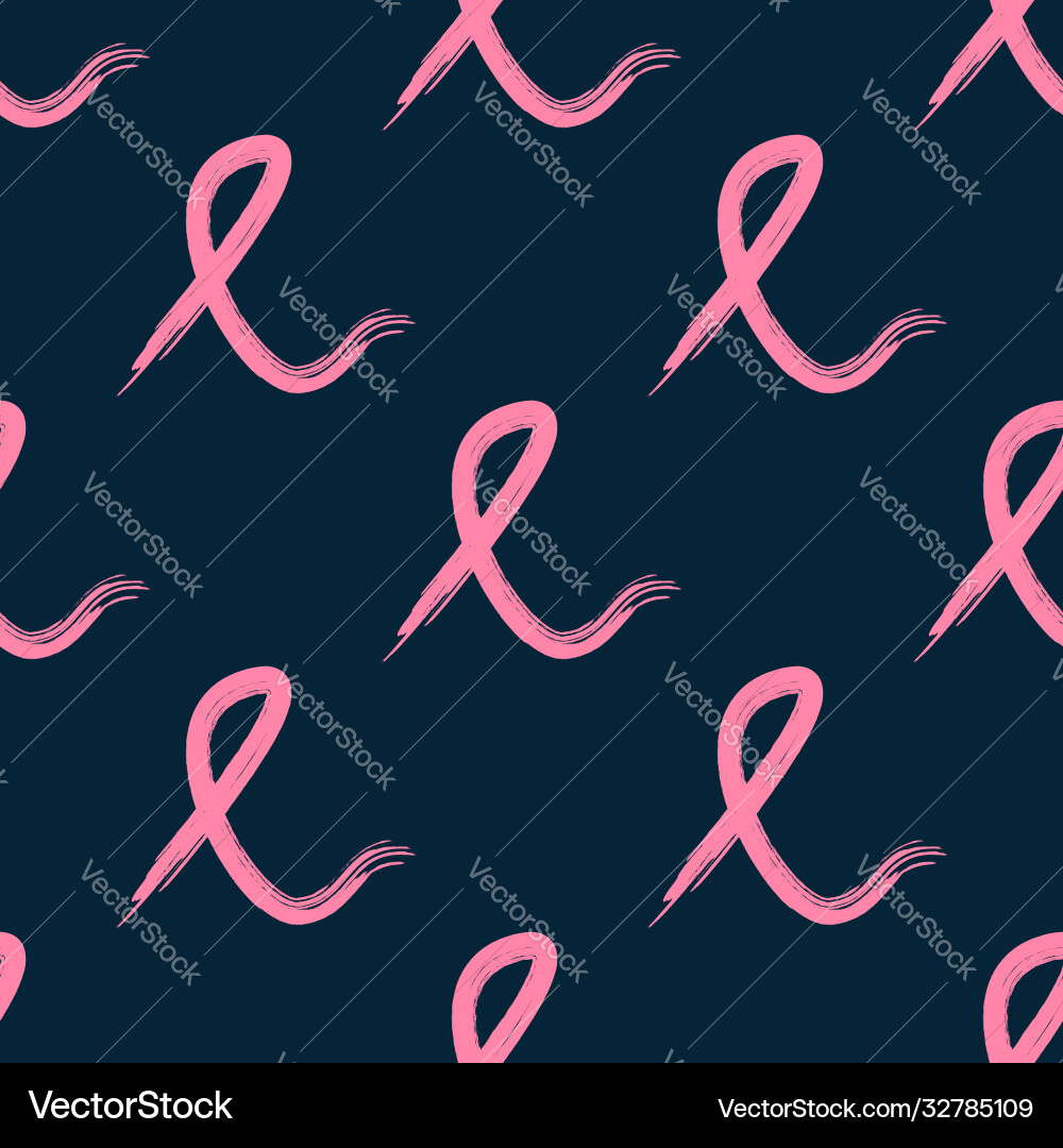 Seamless pattern with pink ribbons painted Seamless pattern with pink ribbons painted vector image