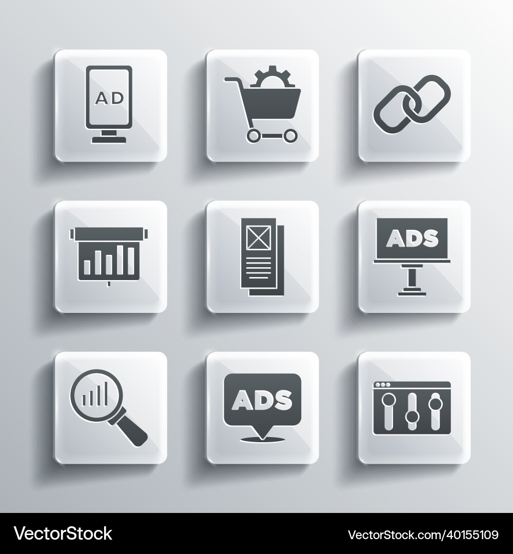 Set advertising browser setting window vector image