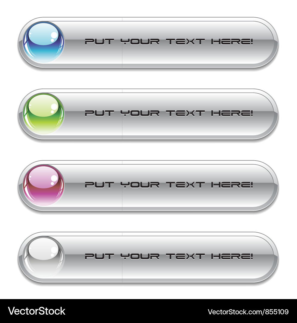 Set of glossy buttons Vector Image