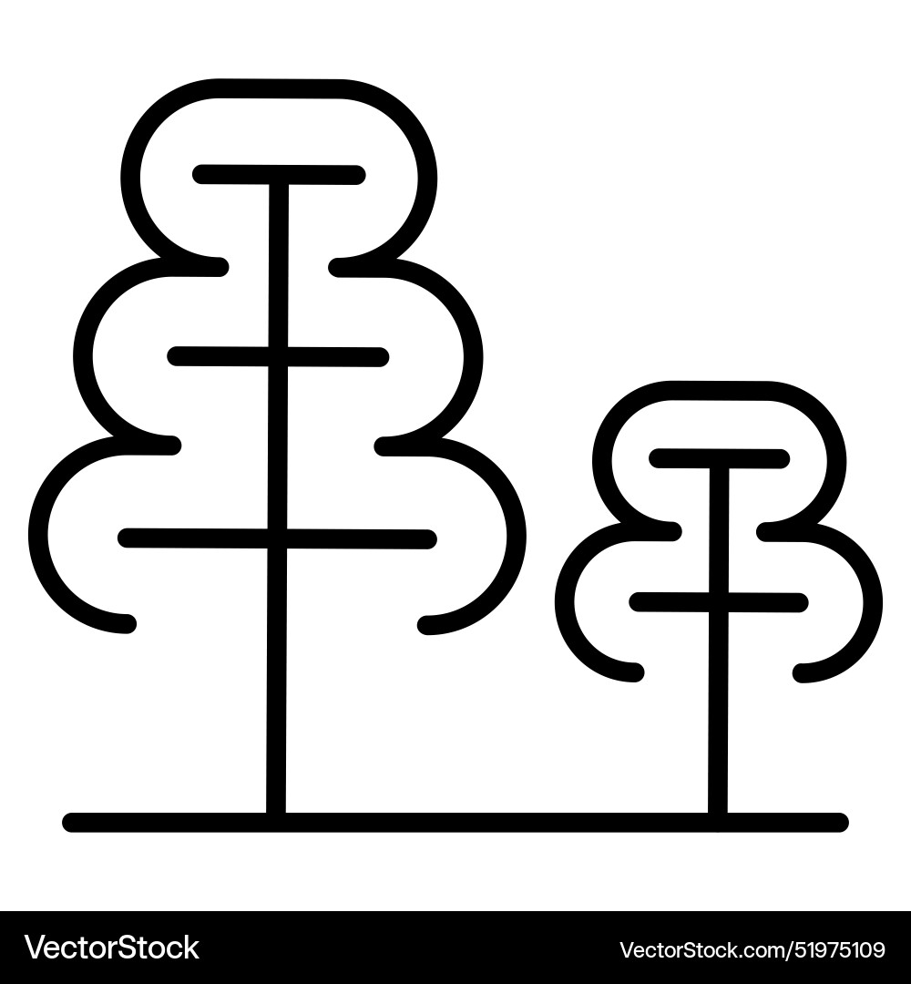 Tree icon in thin line style graphic design vector image